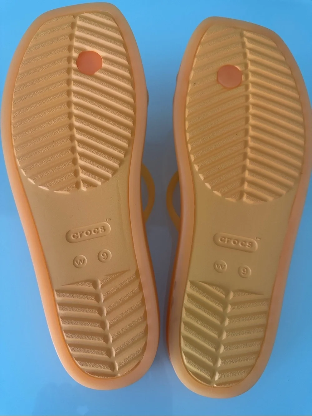 CROCS Women's Strappy Toe-Loop Slide Sandals in Orange 9W